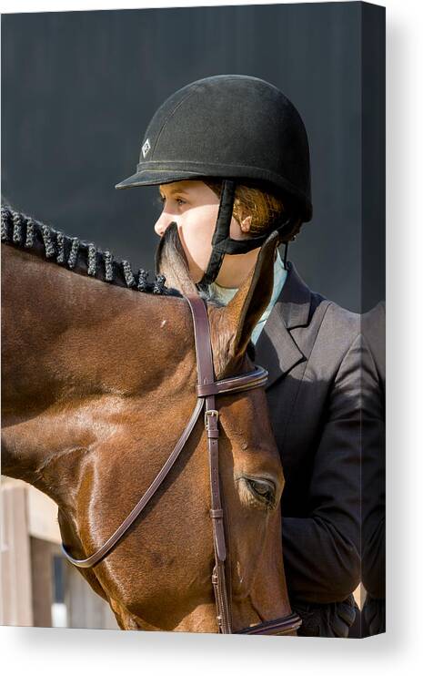 Braided Canvas Print featuring the photograph Hunter and Rider by Ed Gleichman