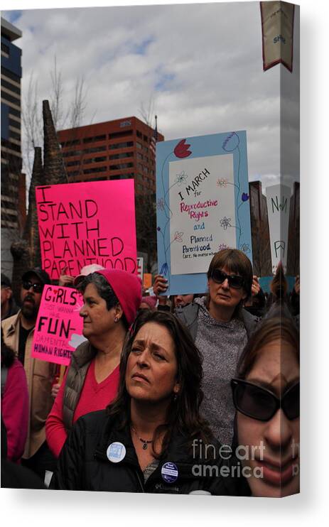 Planned Parenthood Canvas Print featuring the photograph I stand by Anjanette Douglas