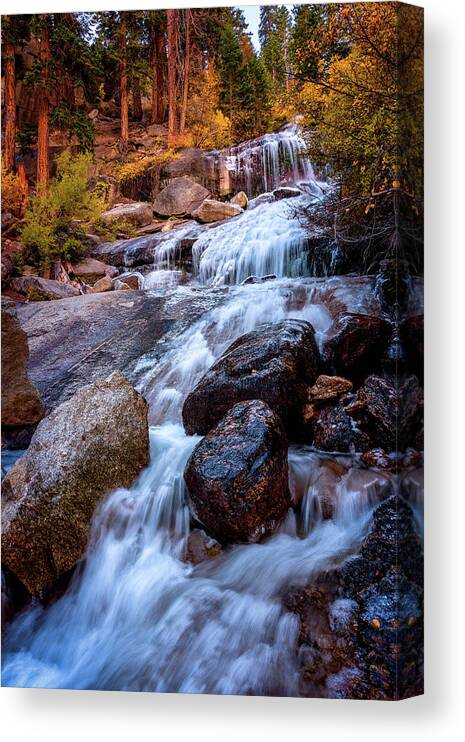 Af Zoom 14-24mm F/2.8g Canvas Print featuring the photograph Icy Cascade Waterfalls by John Hight