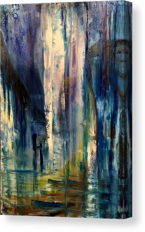 Abstract Canvas Print featuring the painting Icy Cavern Abstract by Nicolas Bouteneff