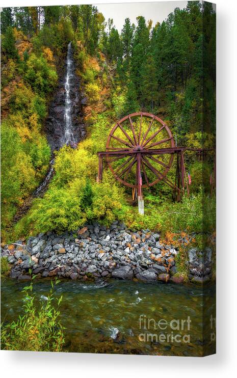 Jon Burch Canvas Print featuring the photograph Idaho Springs Water Wheel by Jon Burch Photography