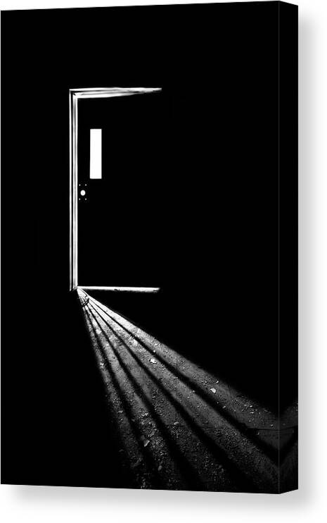 Door Canvas Print featuring the photograph In The Light Of Darkness by Evelina Kremsdorf