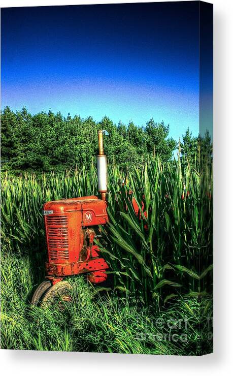 Tractor Canvas Print featuring the photograph In the Midst by Randy Pollard
