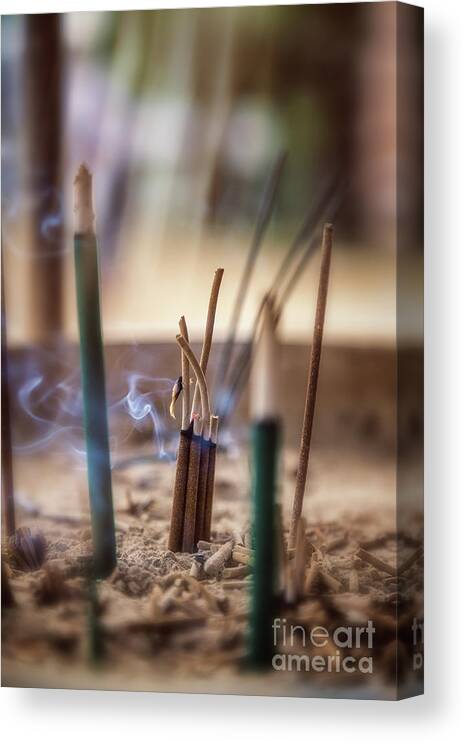 Incense Canvas Print featuring the photograph Incense burning by Jane Rix