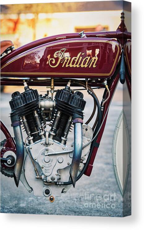 Indian Canvas Print featuring the photograph Indian Daytona Board Track by Tim Gainey