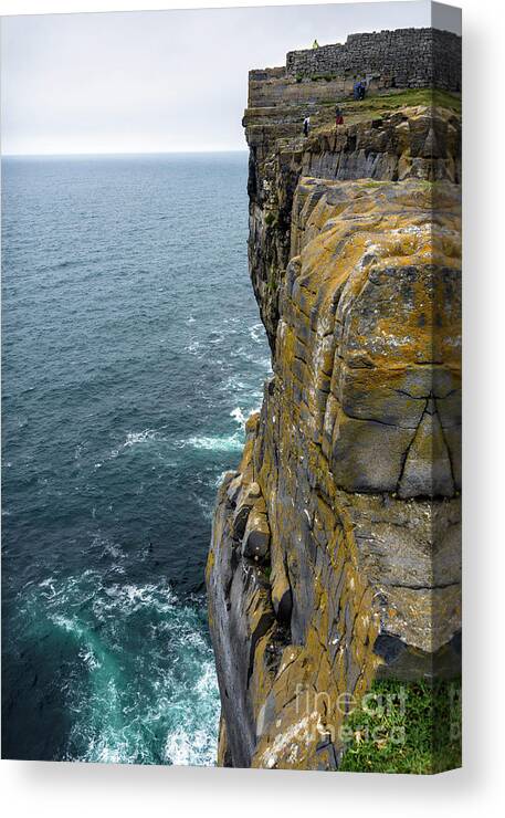 Ireland Canvas Print featuring the photograph Inishmore cliff and Dun Aengus by RicardMN Photography