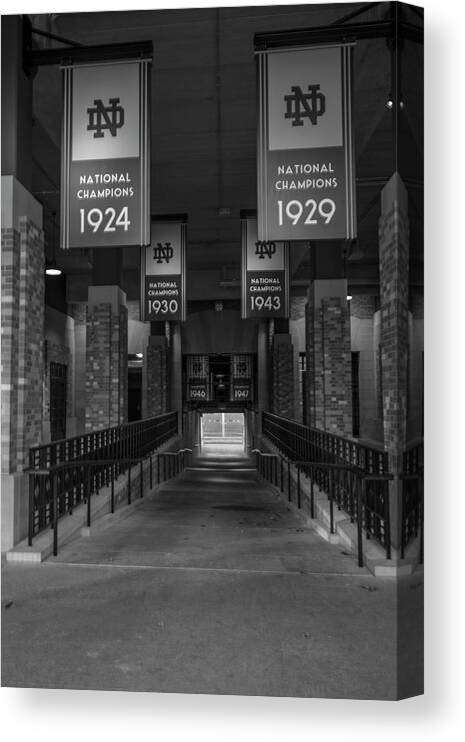 American University Canvas Print featuring the photograph Inside Notre Dame Football Stadium  by John McGraw