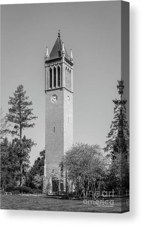 Iowa State Canvas Print featuring the photograph Iowa State University Campanile Vertical by University Icons