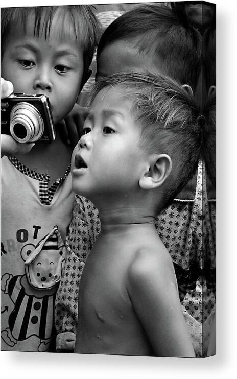 Cambodia Canvas Print featuring the photograph Is that me by Marion Galt
