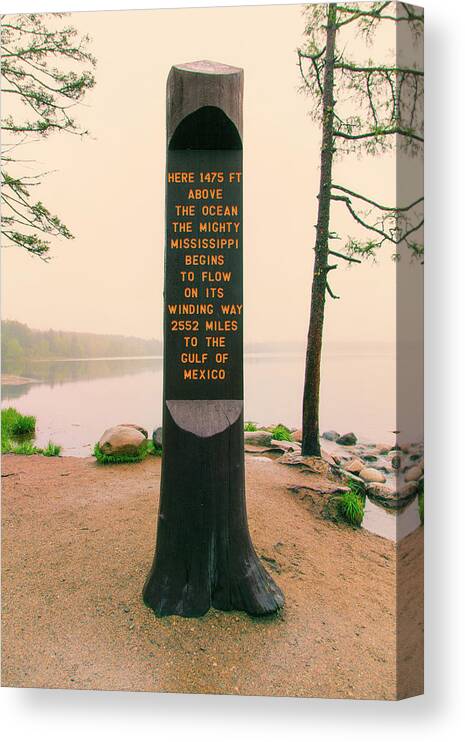 Itasca Park Canvas Print featuring the photograph Itasca Marker Nostalgic by Nancy Dunivin