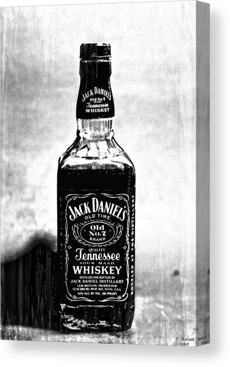  Bottle Canvas Print featuring the digital art Jack Black by David Stasiak