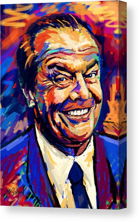 Jack Nickelson Canvas Print featuring the painting Jack Nicholson by Sue Brehant