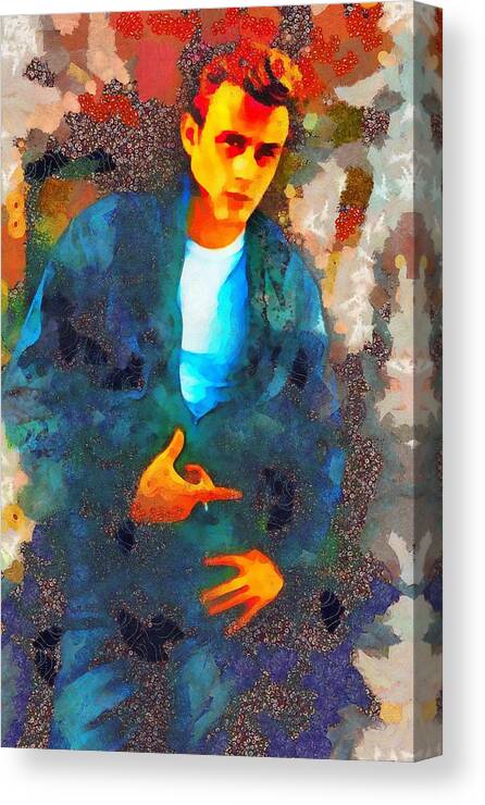 James Canvas Print featuring the painting James Dean Hollywood Legend by Esoterica Art Agency