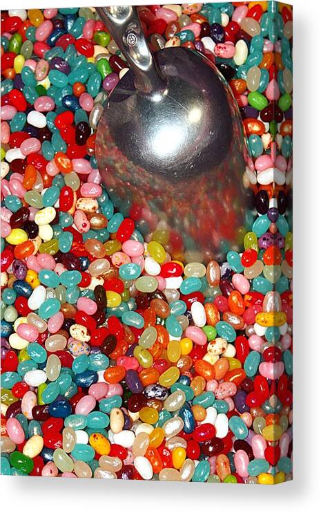 Jelly Beans Multicolored Yummy Sweet Candy Fun Canvas Print featuring the photograph Jelly Beans by Scott Burd