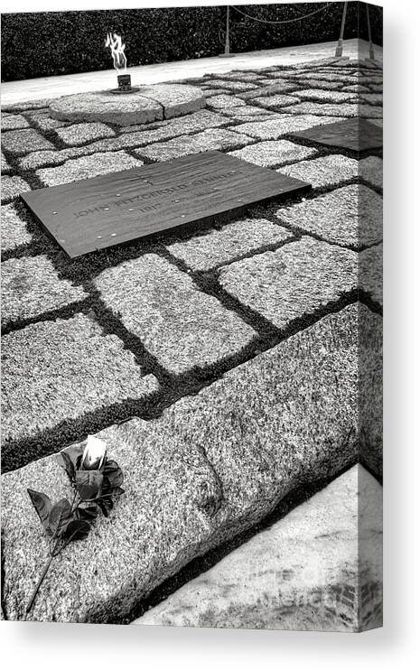 John Canvas Print featuring the photograph John Kennedy Gravesite by Olivier Le Queinec