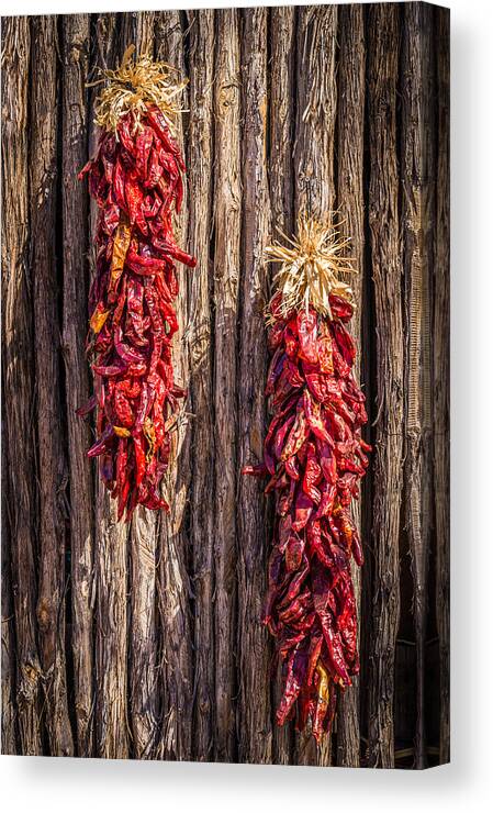 Red Canvas Print featuring the photograph Just Hanging Around - New Mexico Chile Ristra Photograph by Duane Miller