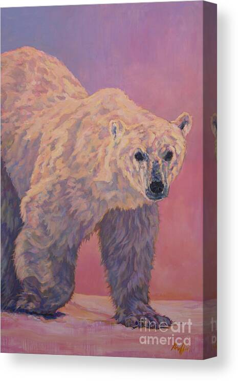 Polar Bear Canvas Print featuring the painting Kanuk pantone 2016 by Patricia A Griffin