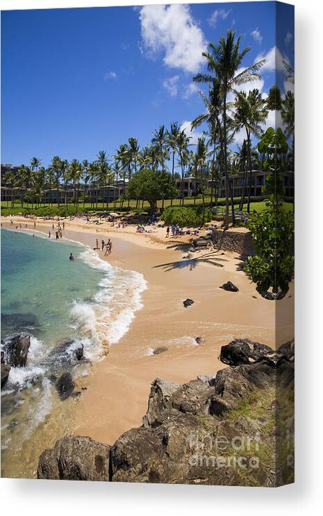 Bay Canvas Print featuring the photograph Kapalua Beach Resort by Ron Dahlquist - Printscapes