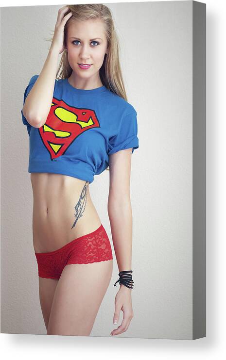 Kyrstannie Canvas Print featuring the photograph #Kim #Supergirl by ItzKirb Photography