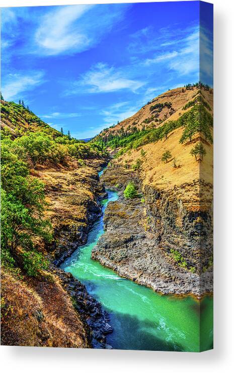 Riverscape Canvas Print featuring the photograph Klickitat River Canyon by Jason Brooks