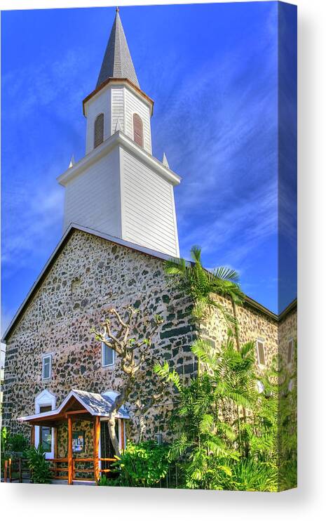  Canvas Print featuring the photograph Kona Church by Joe Palermo