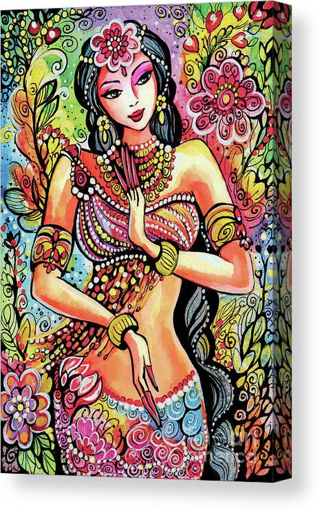 Indian Goddess Canvas Print featuring the painting Kuan Yin by Eva Campbell