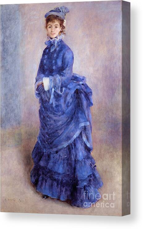 Lady in Blue Painted on Canvas
