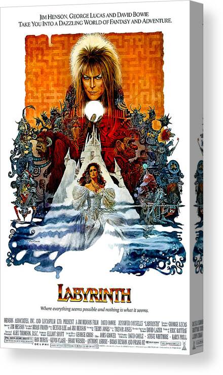 Movie Poster Canvas Print featuring the photograph Labyrinth, David Bowie, Jennifer by Everett