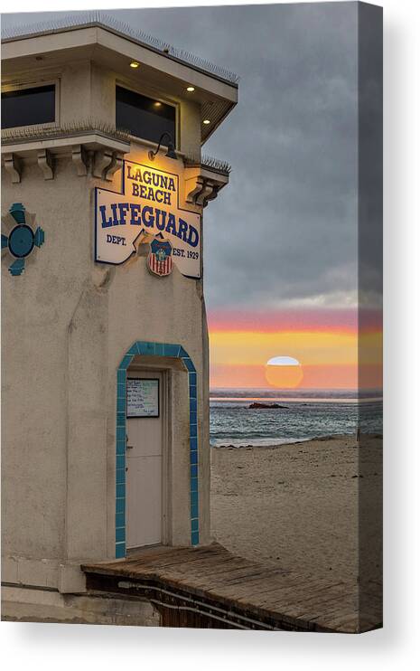 Beach Canvas Print featuring the photograph Laguna Beach Sunset by Peter Tellone