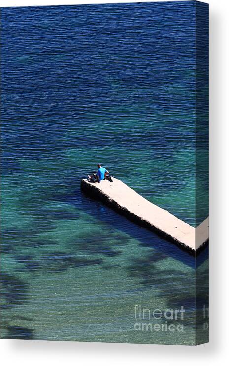 Tropical Canvas Print featuring the photograph Lake Titicaca Blues 1 by James Brunker
