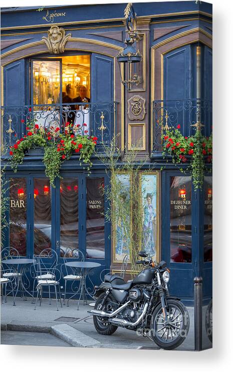 Paris Canvas Print featuring the photograph Laperouse Restaurant Cafe - Paris France by Brian Jannsen