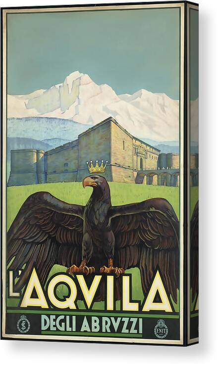 L'aqvila Canvas Print featuring the mixed media L'Aqvila by David Wagner