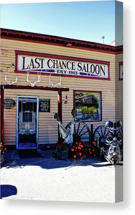  Canvas Print featuring the photograph Last Chance Saloon End of the Season by Brian Sereda