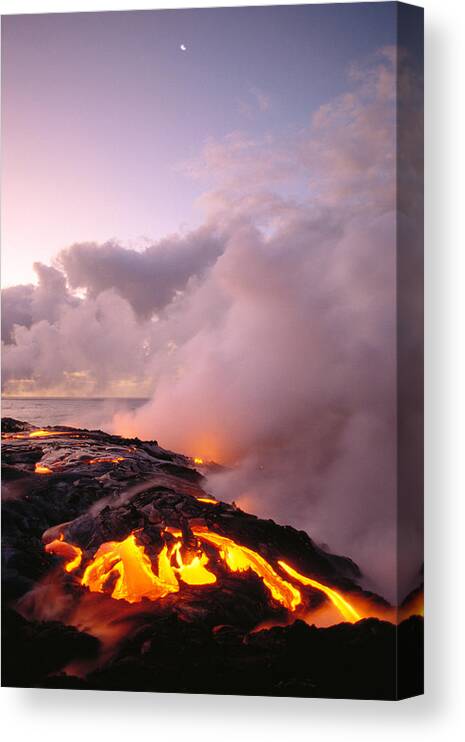 Active Canvas Print featuring the photograph Lava Flows At Sunrise by Peter French - Printscapes