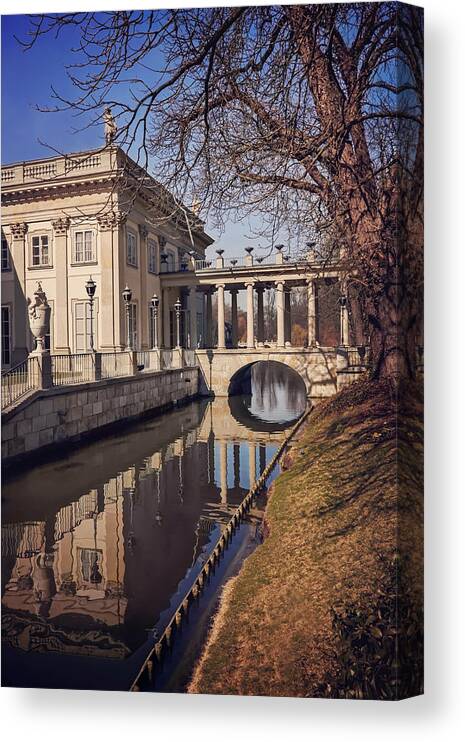 Warsaw Photos Canvas Print featuring the photograph Lazienki Palace Warsaw by Carol Japp