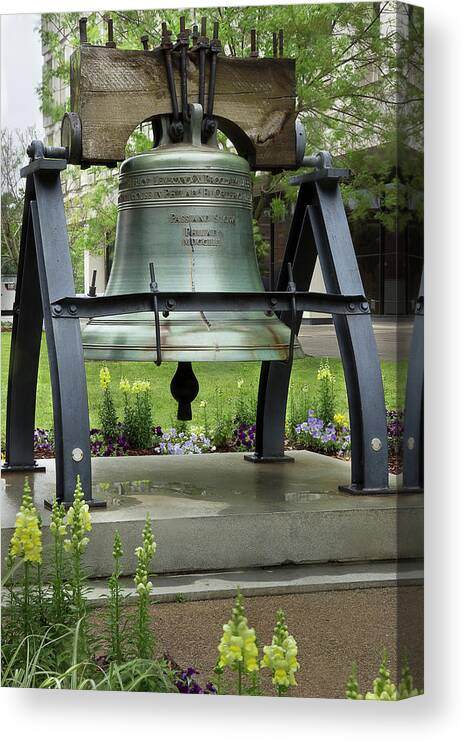 Bell Canvas Print featuring the photograph Liberty Bell Replica by Mike Eingle