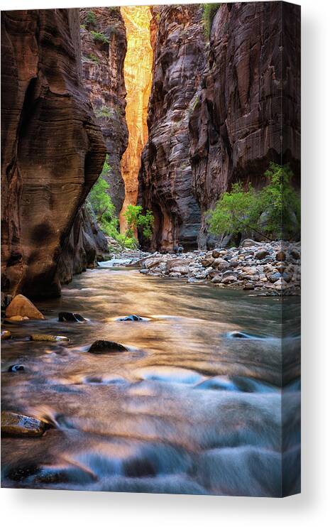 Abstract Canvas Print featuring the photograph Light in Narrows by Alex Mironyuk