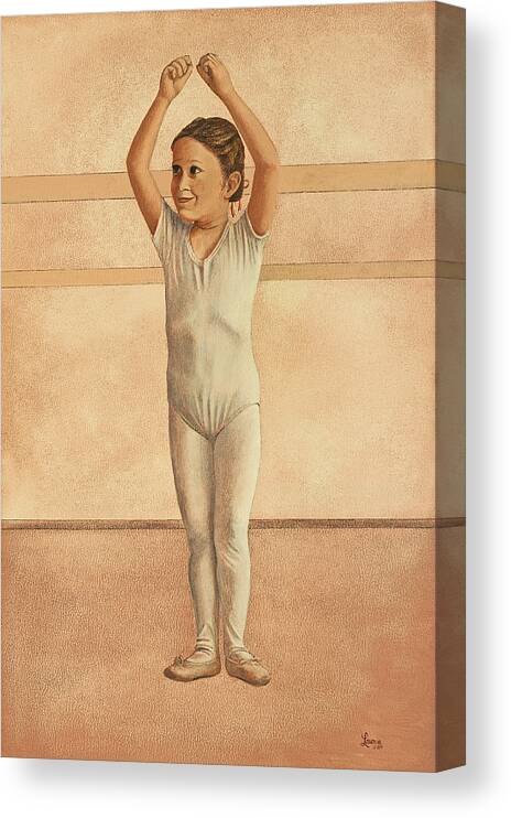 Little Dancer Ballet Ballerina Girl Young Dance Canvas Print featuring the painting Little Dancer by Laurie Stewart