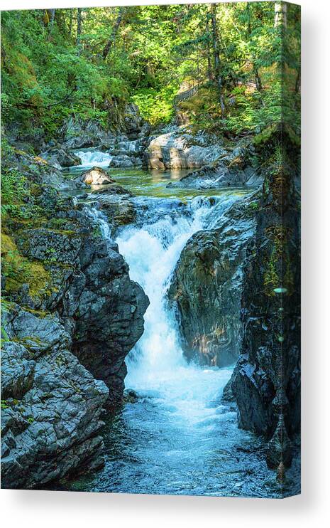 Landscapes Canvas Print featuring the photograph Little Qualicom Falls by Claude Dalley