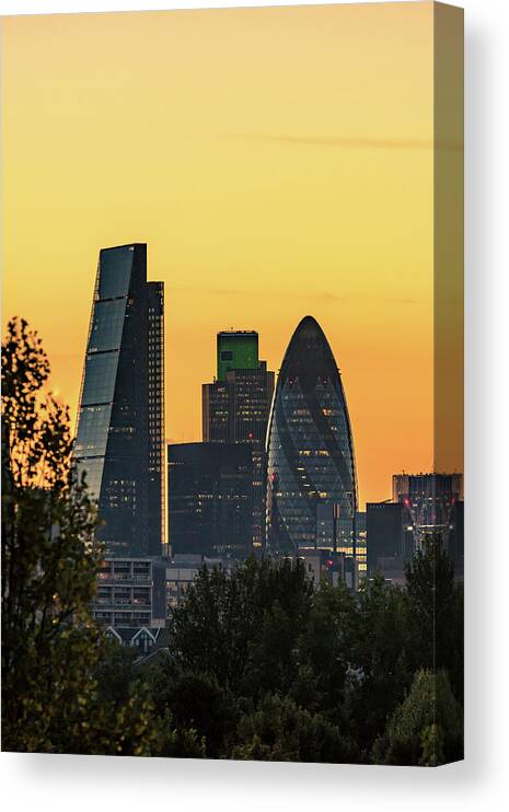 London Canvas Print featuring the photograph London City Sunset by Matt Malloy