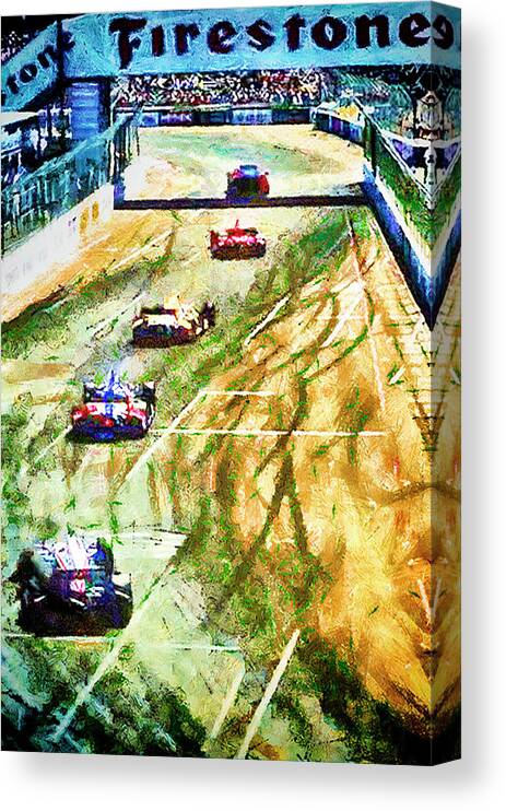Race Canvas Print featuring the mixed media Long Beach Grand Prix by Joseph Hollingsworth