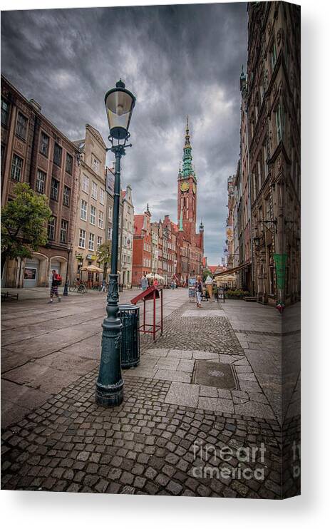 City Canvas Print featuring the photograph Long Market Street in Gdansk by Mariusz Talarek