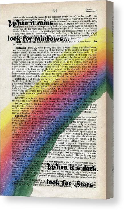 Antique Pages Canvas Print featuring the painting Look for Rainbows by Maria Hunt