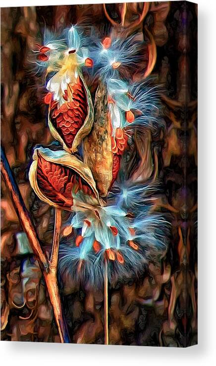 Milkweed Canvas Print featuring the photograph Lord of the Dance - Paint 2 by Steve Harrington