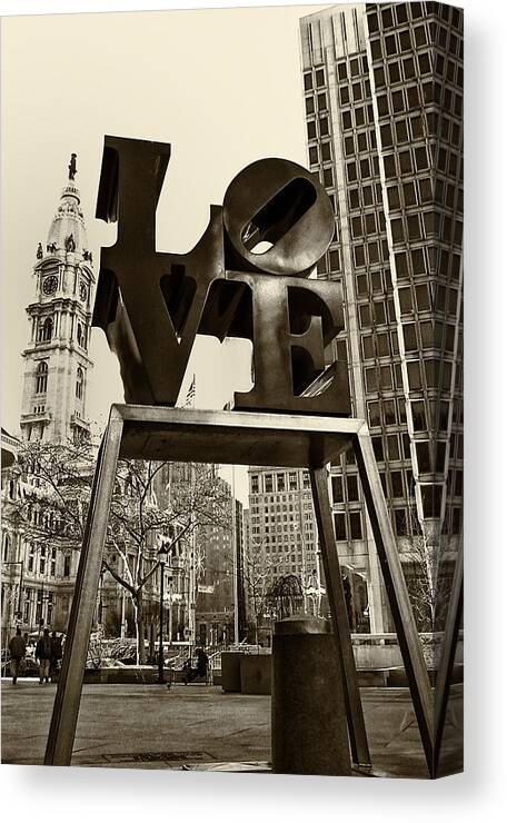 Love Canvas Print featuring the photograph Love Philadelphia by Jack Paolini