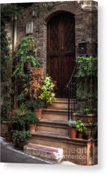 Italy Canvas Print featuring the photograph Lovely Entrance by Prints of Italy