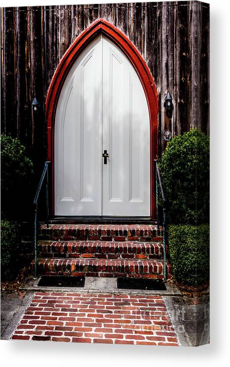 Americana Canvas Print featuring the photograph Low Country Wooden Church Door by Thomas Marchessault