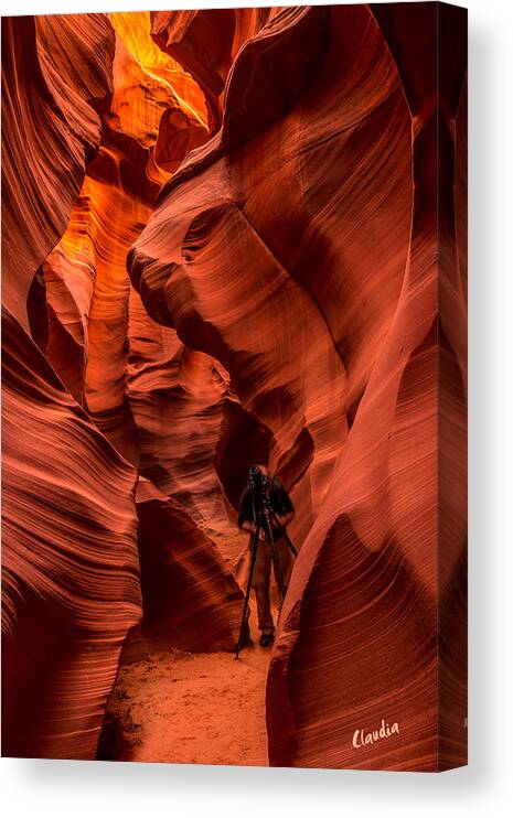 Lower Antelope Canyon Canvas Print featuring the photograph Lower Antelope Canyon by Claudia Abbott