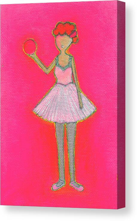 Lucille Ball Canvas Print featuring the painting Lucy's Hot Pink Ball by Ricky Sencion