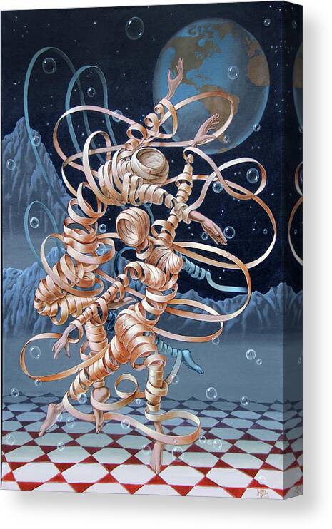 Lunar Ballet Canvas Print featuring the painting Lunar Ballet by Victor Molev